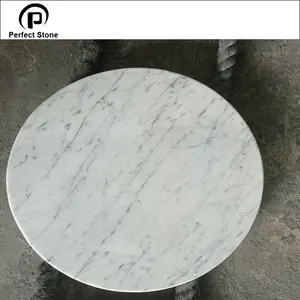 Đá Cẩm Thạch Tự Nhiên Bảng Top Round Bàn Cà Phê Marble Trắng Cà Phê Và Bàn Ăn