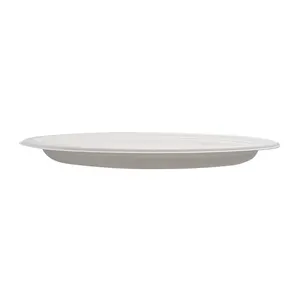 Disposable Compostable Plates Compostable Disposable 12.5" Oval Sugarcane Plate