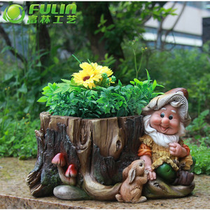 Statue <span class=keywords><strong>de</strong></span> jardin en résine faite à la main <span class=keywords><strong>de</strong></span> 32 cm en forme <span class=keywords><strong>de</strong></span> gnome, champignon et <span class=keywords><strong>pot</strong></span> <span class=keywords><strong>de</strong></span> fleurs, ornement décoratif <span class=keywords><strong>de</strong></span> dessin animé pour plantes, vente en gros - Product Image 2