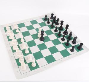 यात्रा शतरंज सेट Vinyl प्लास्टिक से बनाया और कपड़ा - Product Image 1