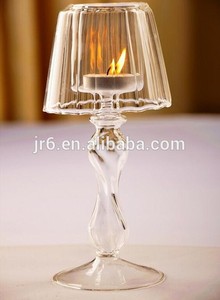 Pío de vidrio de la lámpara titular de la vela, cristal candestick, - Product Image 1
