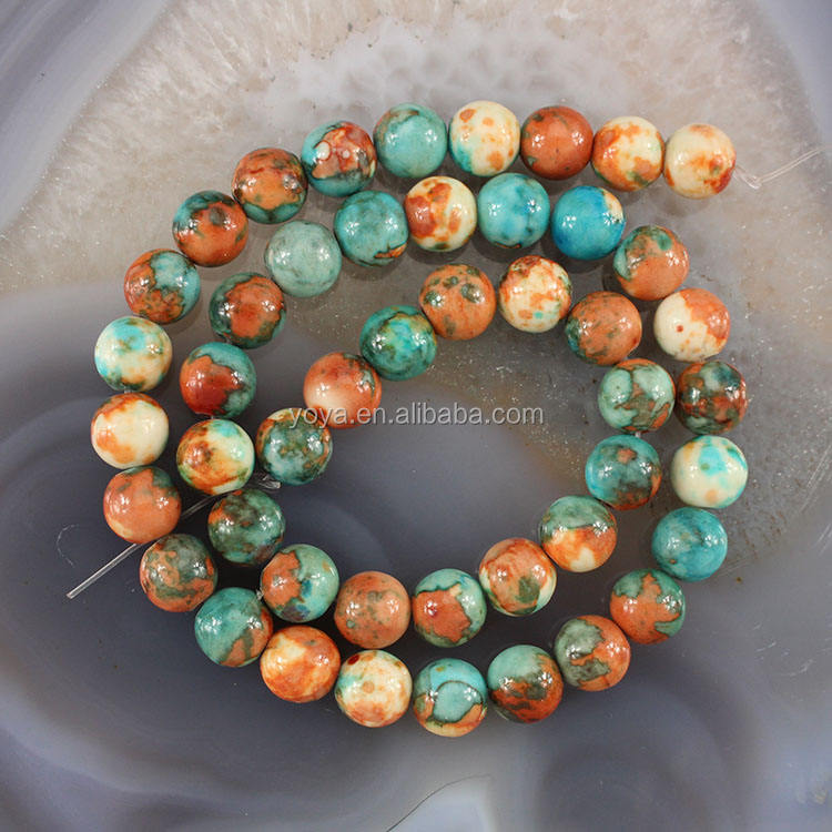 JarTc 5A Perles Rondes Et Lisses En Forme De Fleur De Pluie Pour Fabrication De Bijoux 38,1 Cm (4 Mm, Vert