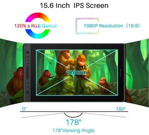 Monitor Digital Profesional Huion <span class=keywords><strong>KAMVAS</strong></span> <span class=keywords><strong>Pro</strong></span> <span class=keywords><strong>16</strong></span> con Lápiz Óptico y Pantalla para Dibujo, Tableta Gráfica - Product Image 2