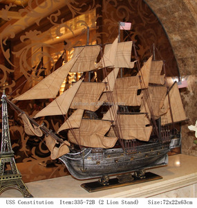 "USS costituzione" in legno pirata modello di nave, 72cm di lunghezza, antico argento USA famosa nave pirata - Product Image 2