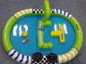 DWI Dowellin 5018 giocattolo di interazione genitore-figlio barca telecomandata da corsa ad alta velocità barca elettrica RC con piscina da gioco - Product Image 4