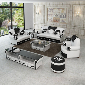 Conjunto de muebles de 3, 2 y 1 asientos, sofá Seccional de cuero blanco, sala de estar, para clientes de estilo de color en el mercado sueco - Product Image 1