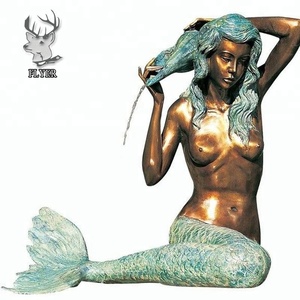 Décoration de natation en laiton sexy <span class=keywords><strong>sirène</strong></span> fontaine statue de jardin grandeur nature extérieure antique bronze <span class=keywords><strong>sirène</strong></span> statue fontaine à vendre - Product Image 3