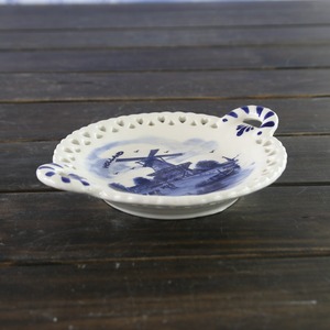 <span class=keywords><strong>Delft</strong></span> en céramique bleu et blanc évider dessert melon graines d'arachide plat de bonbons - Product Image 2