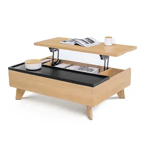 도매 리프트 MDF 접이식 홈 가구 커피 테이블 조정 가능한 센터 리프트 탑 티 테이블