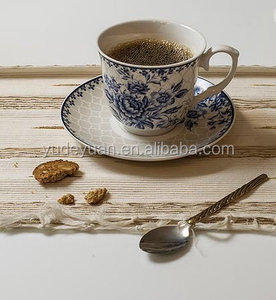 Set da Caffè e Tè in Porcellana Bone China Pakistana, 17 Pezzi, Bianco e Blu - Product Image 4