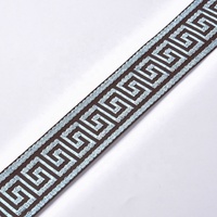 Rubans Jacquard en Polyester 45mm à Motif Clé Grecque Ethnique pour Vêtements et Sacs – Vente en Gros, Échantillon Gratuit