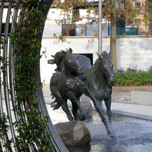 Escultura grande de Metal fundido para jardín, 5 caballos de bronce, caballos <span class=keywords><strong>salvajes</strong></span> - Product Image 6
