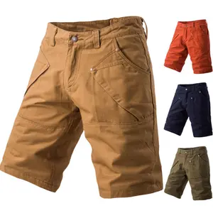 Blank plain custom mens high waisted cargo shorts workout shorts for men