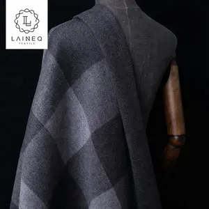 두 번 sided bamboo 울 blend fabric 캐시미어 coat tweed plaid 울 korea fabric