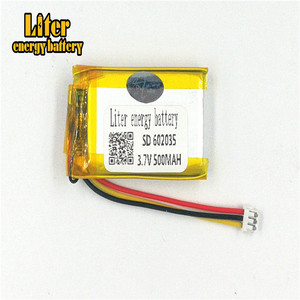 1.5-3 P 3.7 V 602035 mah 500 lithium polymer lipo rechargeable battery li ion Solar lithium battery with PCM - Product Image 2