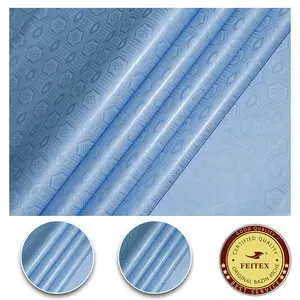2017 Sky Blue Latest Design Guinea Brocade Styles <strong>Sewing</strong> <strong>Material</strong> for Women African Bazin Clothes Wholesale Fabric - Product Image 1
