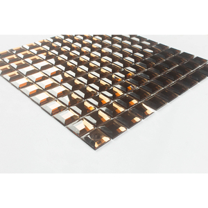 Phật Sơn Hình Thang Bề Mặt Màu Nâu Sẫm Không Thường Xuyên Gương Tráng Men Gạch Mosaic - Product Image 3