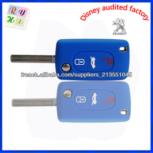 Cheap coveres key wholesale custom silicone car key cover for peugeot - Product Image 1