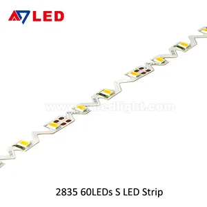 Fita led 2835 tipe 5m S strip led zigzag 2835 strip led dapat ditekuk saklar sentuh untuk kata-kata lampu Mini