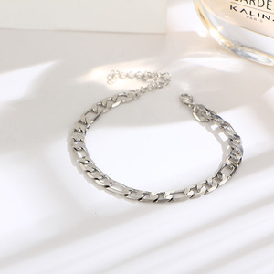2020 moda Non appannato spiaggia della caviglia in acciaio inox Vintage oro Color <span class=keywords><strong>argento</strong></span> <span class=keywords><strong>cavigliera</strong></span> a maglia cubana per le donne - Product Image 4