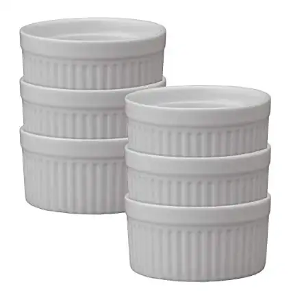 Fransız ev mutfak beyaz renk yuvarlak kek ramekin kişiselleştirilmiş ucuz seramik bakeware