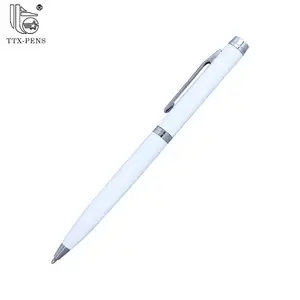 TTX 간단한 디자인 백색 금속 물자 Customizable 로고 색깔 쓰기 매끄러운 승진 승화 볼펜