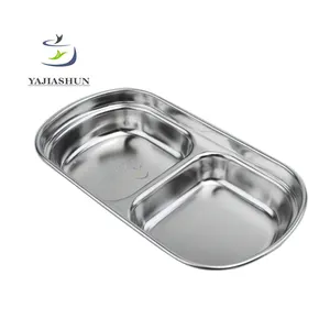 18/8 in Acciaio Inox Mini Giapponese Salsa Di Soia Piatto 2 Griglia Diviso Piatto di Gusto