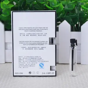 MUB vuoto 1ml 2ml 3ml campione di profumo Tester Mini fiale di vetro campione tubo di vetro con carta di carta