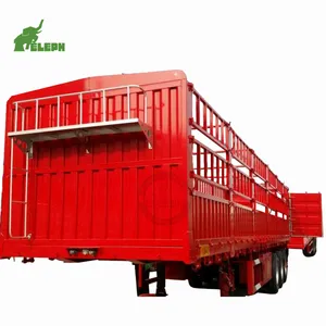 2019 hot sale stake fence cargo transport box fence semi truck trailer used