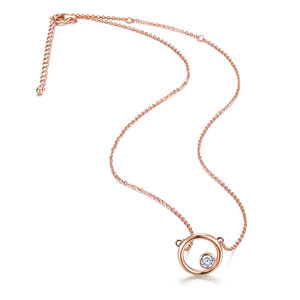 Qings placcato oro rosa madre e bambino <span class=keywords><strong>collana</strong></span> in argento Sterling 925 gioielli collane di gioielli di moda collane di gioielleria raffinata - Product Image 3