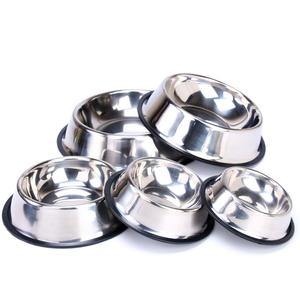 Mangkuk Anjing Stainless Steel, Mangkuk Hewan Peliharaan Anti Slip 6 Ukuran Logo Kustom - Product Image 2