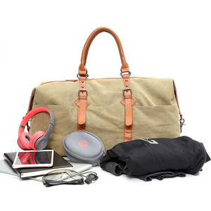 En stock Unisex de lona bolsa de viaje de gran tamaño del equipaje de mano - Product Image 1