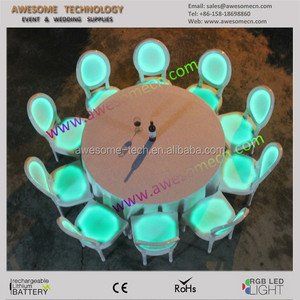 Blanc de mariage chaise longue, Luxe led mariage ronde chaise - Product Image 5