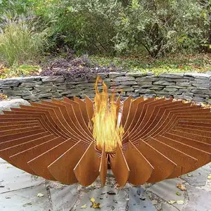 Outdoor Indoor Decorative Corten Steel Gas Fire Pits