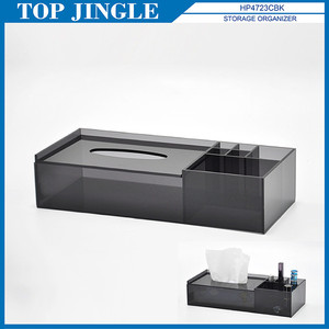 Acrylic Cosmetic Storage Box with Drawer and Tissue Holder - Product Image 1