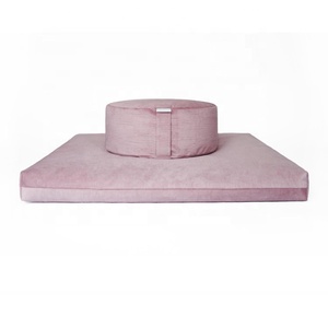 Cojín de meditación de terciopelo ecológico, Cojín cuadrado extraíble de alforfón, para Yoga orgánico, redondo, fabricante - Product Image 1
