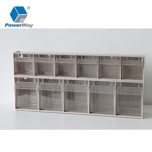 Warehouse organizer tilt out 3/4/5/6 compartment parts boxes tilt plastic storage bin