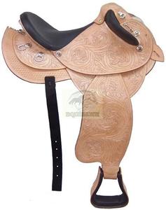 Selles demi-sangles en cuir pour chevaux de race mixte - Product Image 2