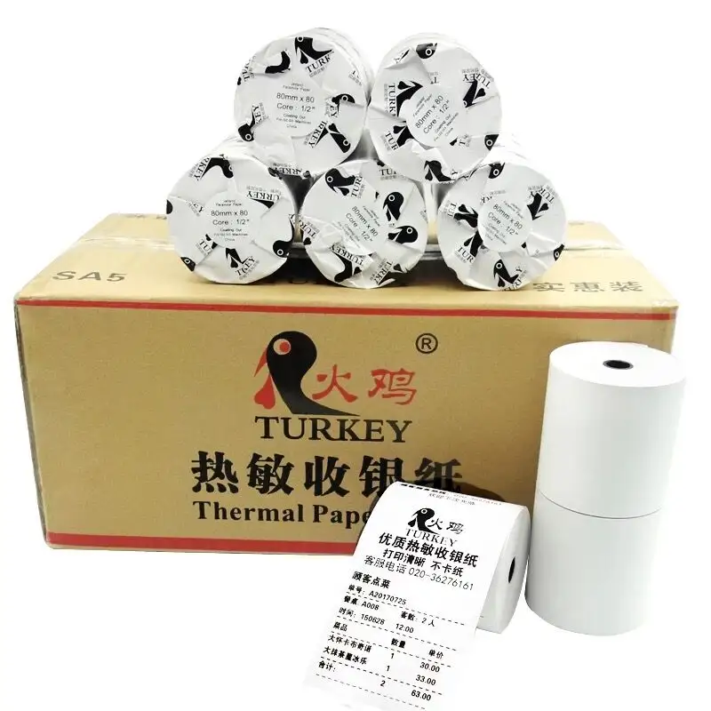 थर्मल कागज 80x80mm दफ़्ती प्रति 30 rolls तक नकदी रजिस्टर रसीद प्रिंटर रोल-चीन में किए गए