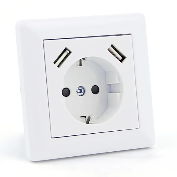 High quality 4000w wall plug outlet usb charger smart power switch socket for european countries