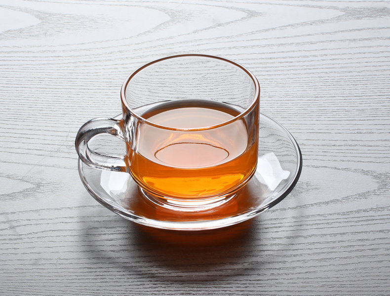 Fashion Style Modern Soda Lime Large Glass Coffee Tea Cup Sets with Saucer