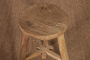 Ghế đẩu gỗ tròn cũ, giá rẻ, hàng thanh lý, xuất xứ Trung Quốc - Product Image 3