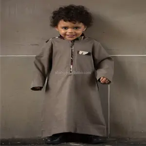 latest long sleeves muslim boy dishdasha kaftan from chinese manufacturer