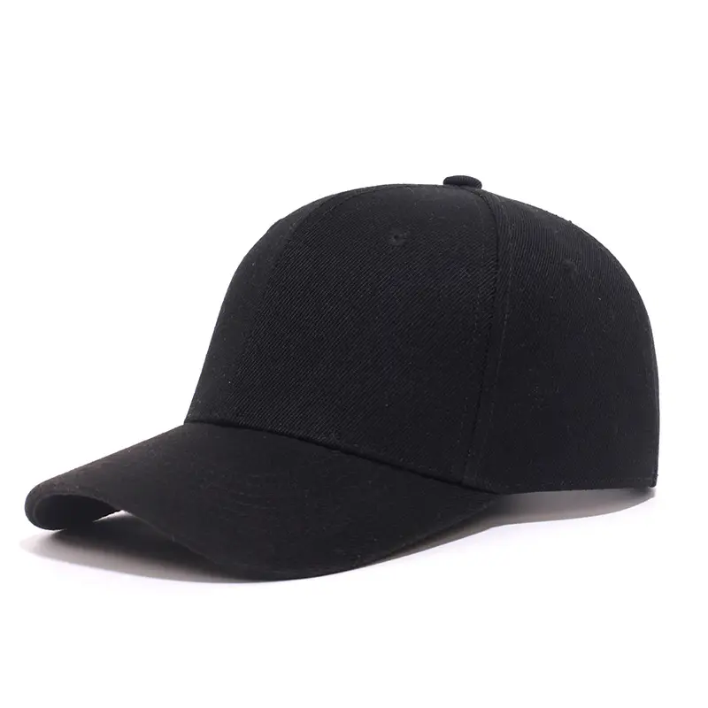 High quality design fashion black plain blank custom mens baseball caps