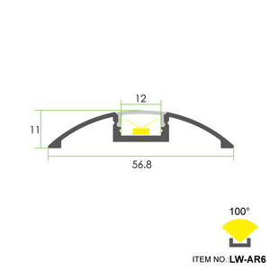 Ip67 Chống Thấm Nước <span class=keywords><strong>Led</strong></span> Đùn 19.2 Wát/mét Cong Nhôm Vỏ Kênh Cho 5050 <span class=keywords><strong>Led</strong></span> Strip - Product Image 5