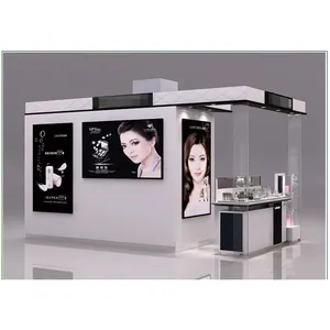 LUX Customized Pink High End Cosmetic Shopping , Beauty Salon Kiosk For Mall