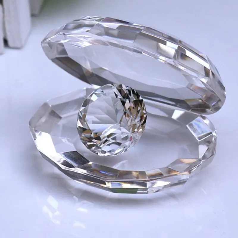 Gepersonaliseerde Kristal Glas Shell Diamant Trouwbedankjes Souvenir Gift Voor Gasten
