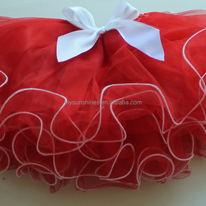 Jupes <span class=keywords><strong>Tutu</strong></span> rouge de noël pour enfants, avec garniture blanche, nouveau Design, vente en gros - Product Image 3