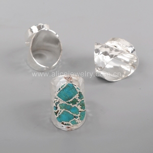 S1284 Nhẫn Ngọc Lam Tự Nhiên Độc Đáo Trang Sức Nhẫn Ngọc Lam Lớn Thiết Kế Nhẫn Đá Cho Nữ - Product Image 4