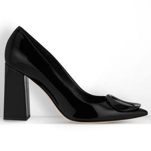 Talons de luxe tendance pour dames 2023 <span class=keywords><strong>cuir</strong></span> véritable, design de qualité supérieure pour femmes, nouveau style, escarpins à talons épais, chaussures de travail - Product Image 2